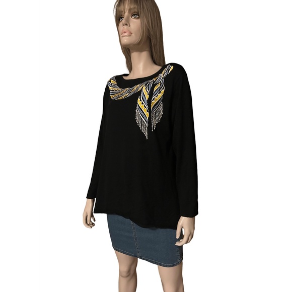 Bob Mackie Wearable Art Embroidery and Pearl Embellishments Cotton Blend - Picture 2 of 16